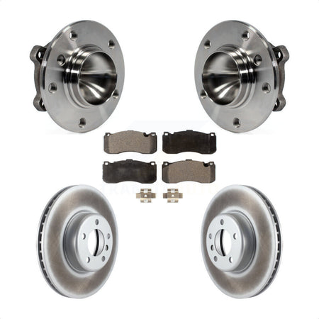 Front Hub Bearing Assembly With Coated Disc Brake Rotors And Semi-Metallic Pads Kit For 2013 BMW 328i 3.0L 340mm Diameter Rotor KBB-103602 by Transit Auto
