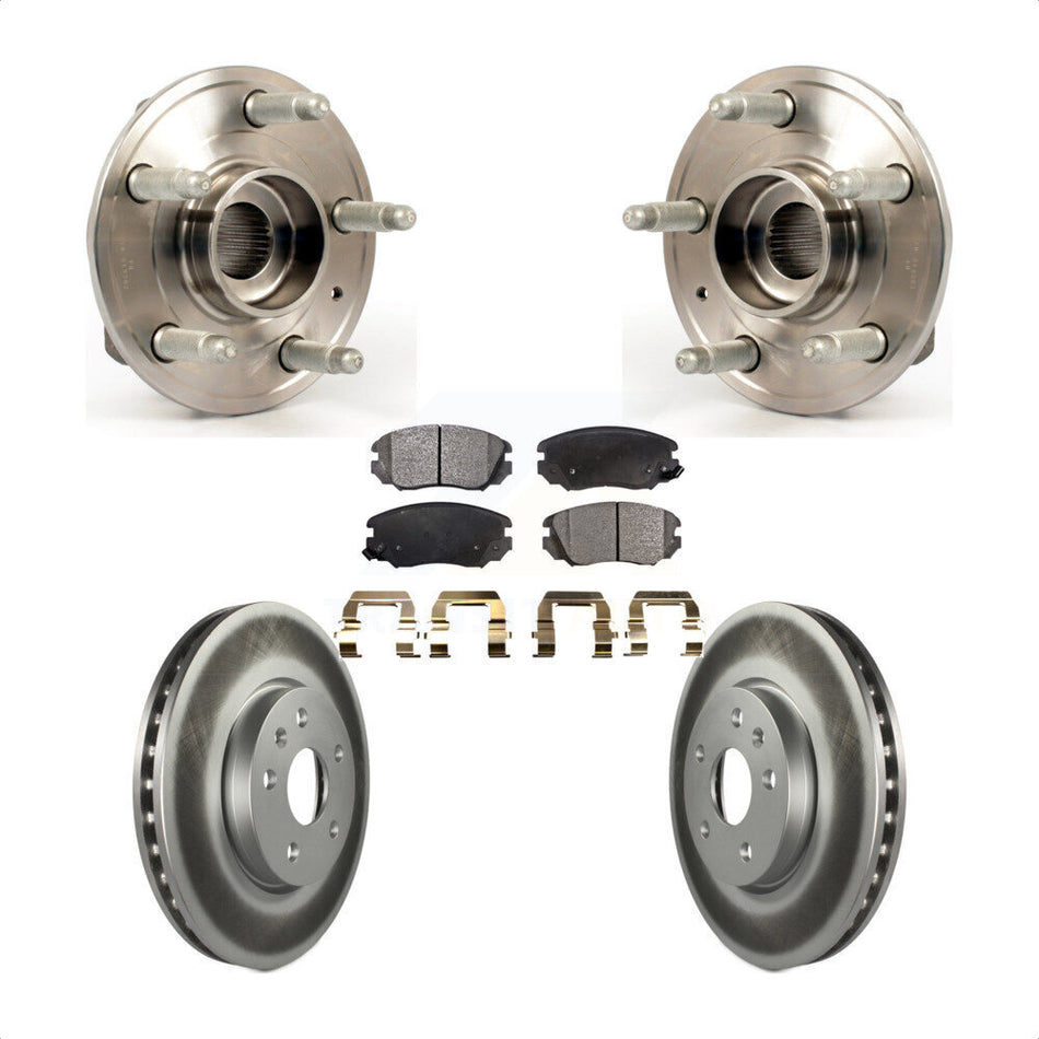 Front Hub Bearing Assembly With Coated Disc Brake Rotors And Semi-Metallic Pads Kit For 2018-2019 Chevrolet Impala KBB-103650 by Transit Auto