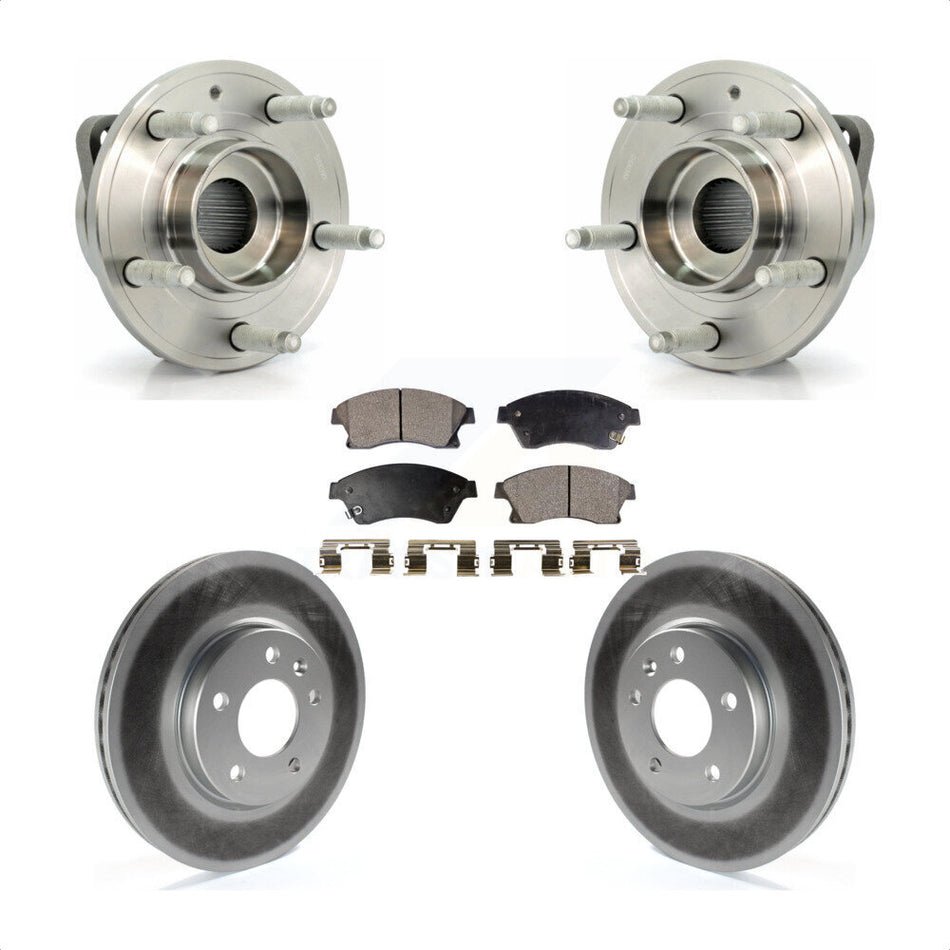 Front Hub Bearing Assembly With Coated Disc Brake Rotors And Semi-Metallic Pads Kit For Chevrolet Cruze Buick Verano Volt Orlando KBB-103701 by Transit Auto