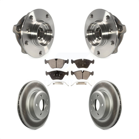 Front Hub Bearing Assembly With Coated Disc Brake Rotors And Semi-Metallic Pads Kit For 2010 BMW X3 KBB-103770 by Transit Auto