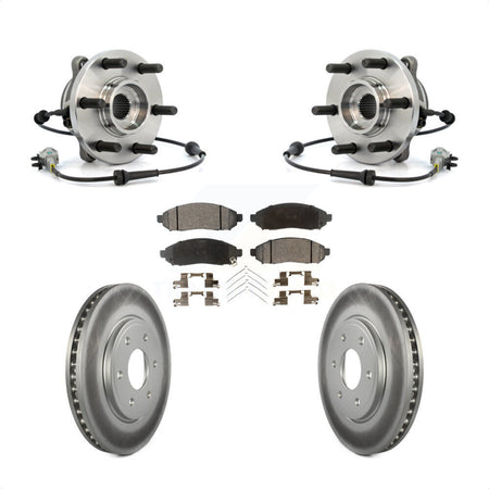 Front Hub Bearing Assembly With Coated Disc Brake Rotors And Semi-Metallic Pads Kit For Nissan Frontier 4WD with 2.5L KBB-103815 by Transit Auto