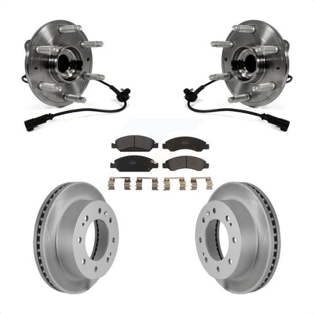 Front Hub Bearing Assembly With Coated Disc Brake Rotors And Semi-Metallic Pads Kit For Chevrolet Suburban 4WD KBB-103898 by Transit Auto