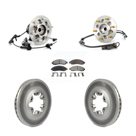 Front Hub Bearing Assembly With Coated Disc Brake Rotors And Semi-Metallic Pads Kit For 2007-2008 Isuzu i-370 RWD Sport Chassis Package (ZQ8) KBB-103924 by Transit Auto