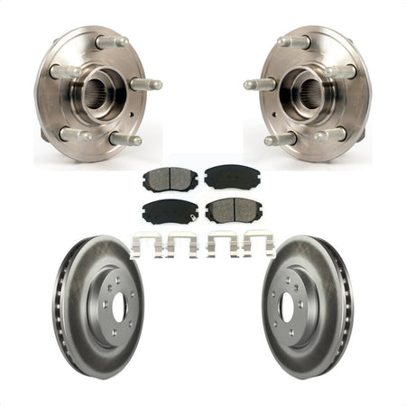 Front Hub Bearing Assembly With Coated Disc Brake Rotors And Semi-Metallic Pads Kit For 2018-2019 Chevrolet Impala KBB-104131 by Transit Auto