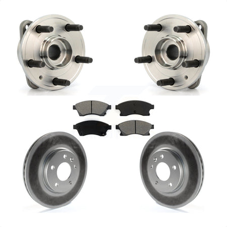 Front Hub Bearing Assembly With Coated Disc Brake Rotors And Semi-Metallic Pads Kit For 2014-2015 Chevrolet Cruze DIESEL engine 15" Factory Wheels KBB-104178 by Transit Auto