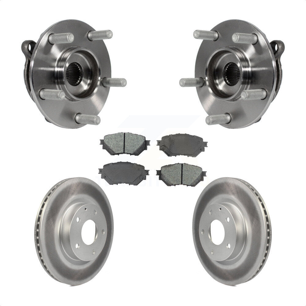 Front Hub Bearing Assembly With Coated Disc Brake Rotors And Semi-Metallic Pads Kit For Mazda 3 Sport Vehicles Manufactured In Mexico 2.5L KBB-104227 by Transit Auto