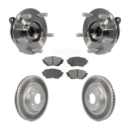 Front Hub Bearing Assembly With Coated Disc Brake Rotors And Semi-Metallic Pads Kit For Mazda 3 Sport Vehicles Manufactured In Mexico 2.5L KBB-104227 by Transit Auto