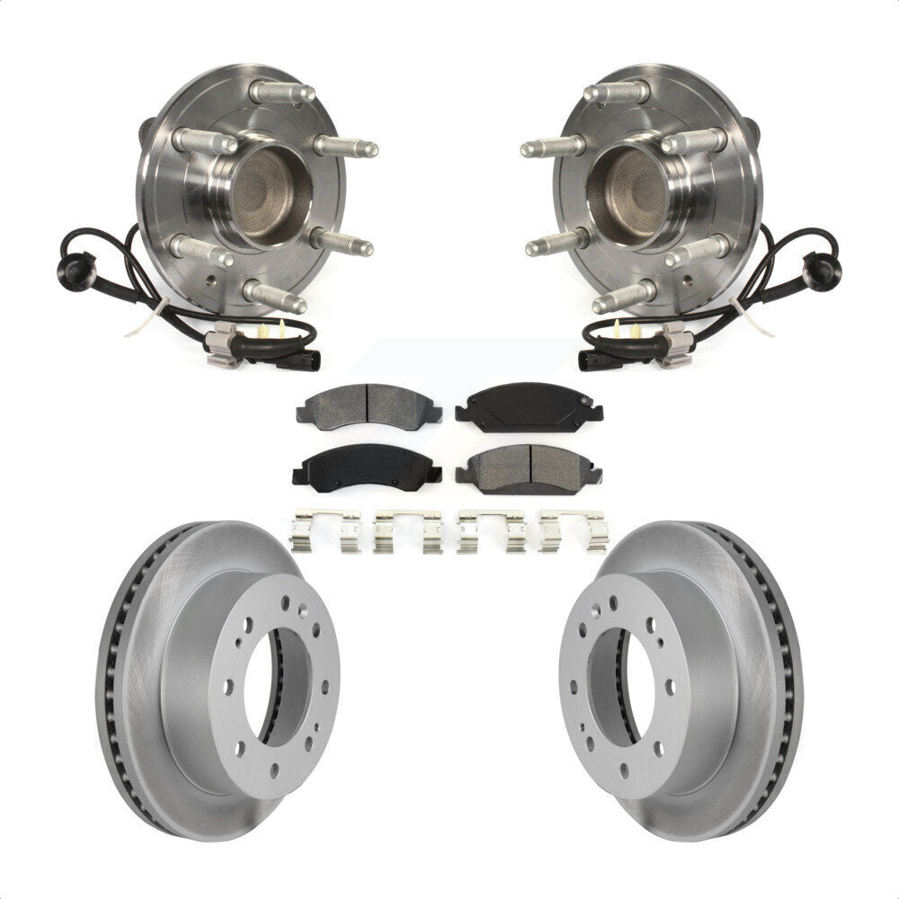 Front Hub Bearing Assembly With Coated Disc Brake Rotors And Semi-Metallic Pads Kit For 2018-2019 Chevrolet Suburban RWD 8 Lug Wheels KBB-104377 by Transit Auto