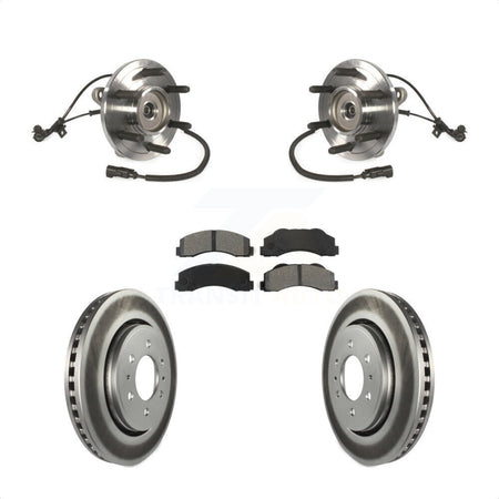 Front Hub Bearing Assembly With Coated Disc Brake Rotors And Semi-Metallic Pads Kit For Ford F-150 Expedition Lincoln Navigator KBB-104381 by Transit Auto
