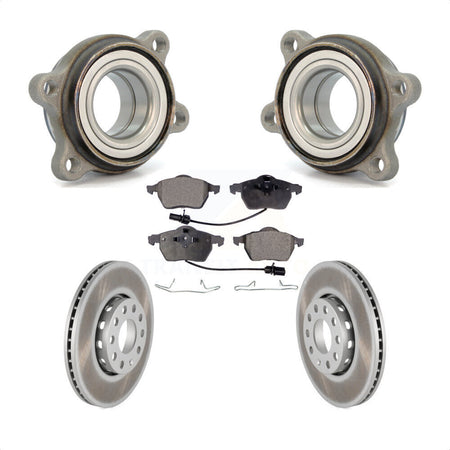 Front Hub Bearing Assembly With Coated Disc Brake Rotors And Ceramic Pads Kit For Audi A4 Quattro A6 288mm Diameter Rotor KBB-104402 by Transit Auto