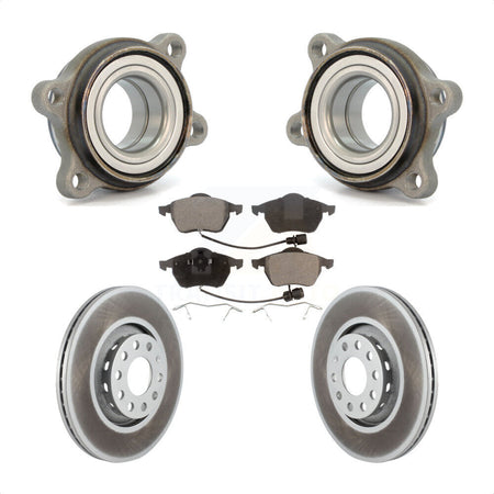 Front Hub Bearing Assembly With Coated Disc Brake Rotors And Ceramic Pads Kit For 1999-1999 Audi A8 Quattro KBB-104403 by Transit Auto