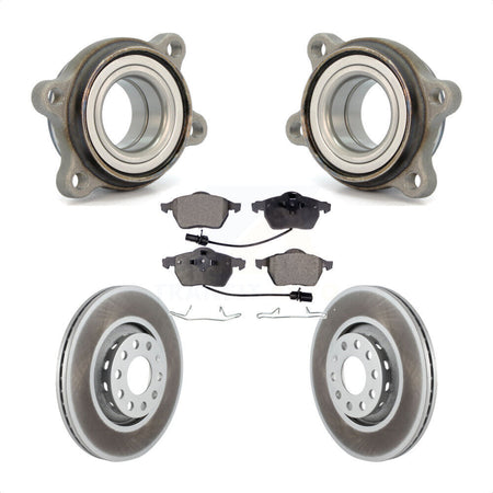 Front Hub Bearing Assembly With Coated Disc Brake Rotors And Ceramic Pads Kit For Audi A4 Quattro A6 S4 S6 KBB-104405 by Transit Auto