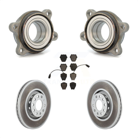 Front Hub Bearing Assembly With Coated Disc Brake Rotors And Ceramic Pads Kit For 2000 Audi A8 Quattro 323mm Diameter Rotor KBB-104406 by Transit Auto