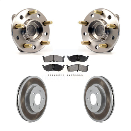 Front Hub Bearing Assembly With Coated Disc Brake Rotors And Ceramic Pads Kit For Chrysler Dodge Intrepid 300M Concorde LHS KBB-104434 by Transit Auto