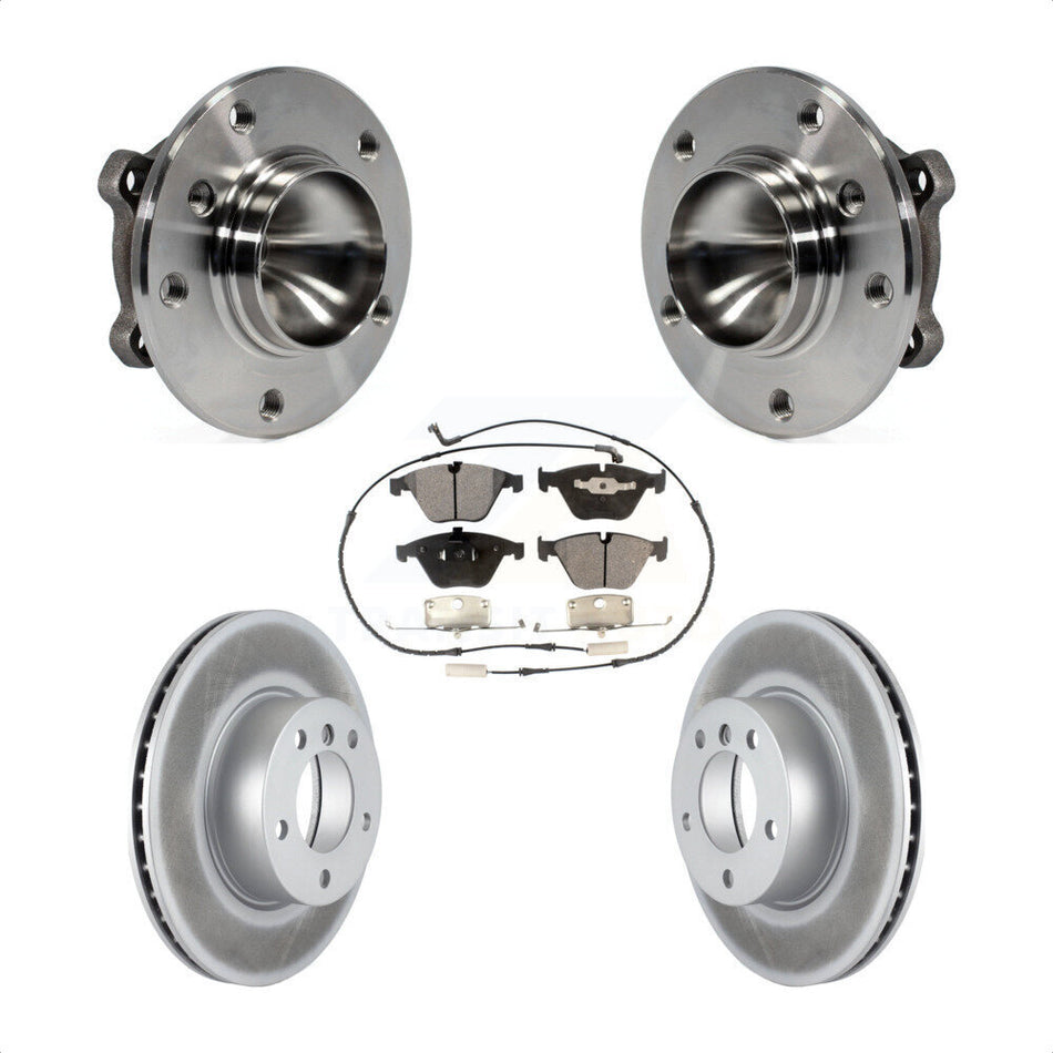 Front Hub Bearing Assembly With Coated Disc Brake Rotors And Ceramic Pads Kit For 2007 BMW 323i 312mm Diameter Rotor KBB-104562 by Transit Auto