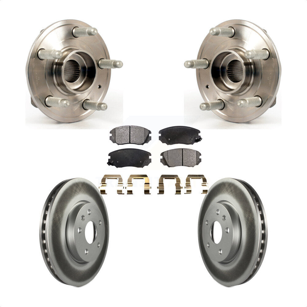 Front Hub Bearing Assembly With Coated Disc Brake Rotors And Ceramic Pads Kit For 2018-2019 Chevrolet Impala KBB-104620 by Transit Auto