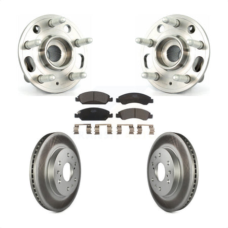 Front Hub Bearing Assembly With Coated Disc Brake Rotors And Ceramic Pads Kit For Cadillac XTS 6 Lug Wheels Heavy Duty Brakes KBB-104628 by Transit Auto