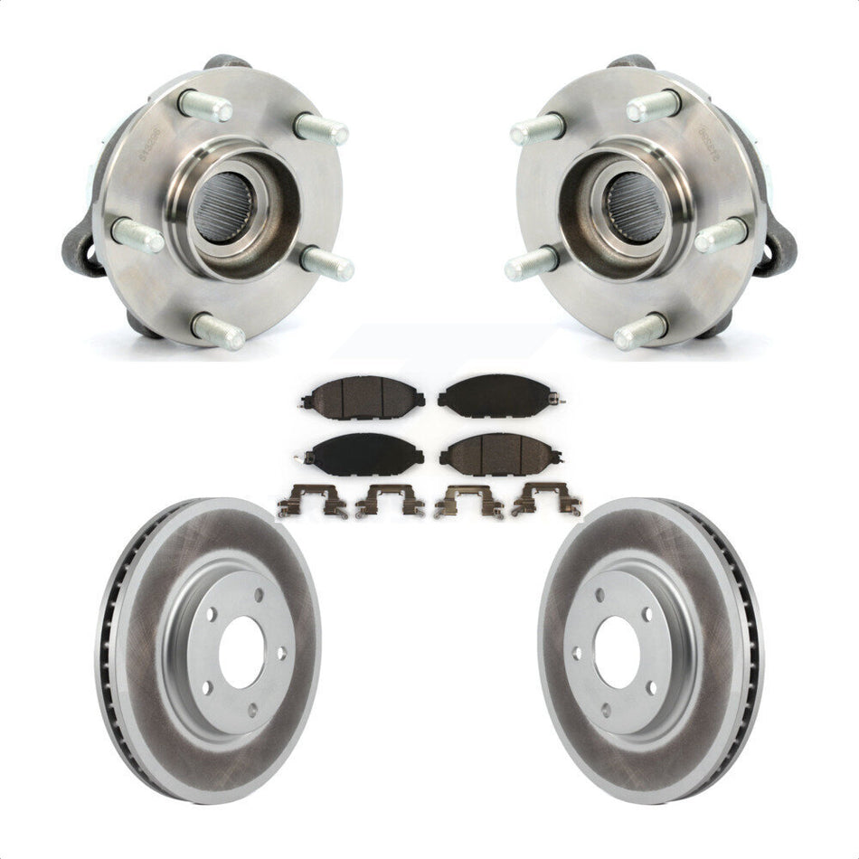 Front Hub Bearing Assembly With Coated Disc Brake Rotors And Ceramic Pads Kit For 2016 Nissan Pathfinder From 11 15 KBB-104639 by Transit Auto