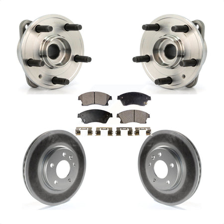 Front Hub Bearing Assembly With Coated Disc Brake Rotors And Ceramic Pads Kit For 2014-2015 Chevrolet Cruze DIESEL engine 15" Factory Wheels KBB-104670 by Transit Auto