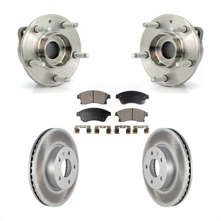 Front Hub Bearing Assembly With Coated Disc Brake Rotors And Ceramic Pads Kit For Cadillac ATS 300mm Diameter Rotor KBB-104674 by Transit Auto