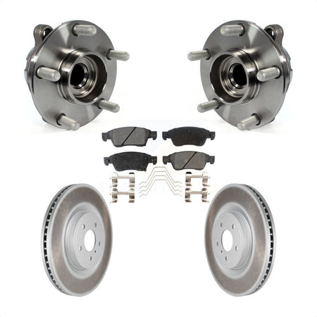 Front Hub Bearing Assembly With Coated Disc Brake Rotors And Ceramic Pads Kit For 2014 INFINITI Q60 Sport with RWD Without Package KBB-104697 by Transit Auto