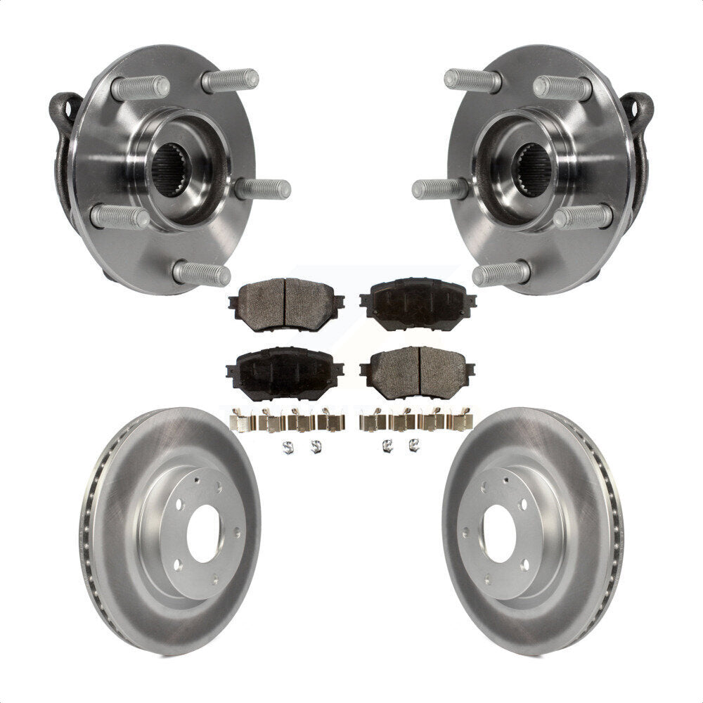 Front Hub Bearing Assembly With Coated Disc Brake Rotors And Ceramic Pads Kit For Mazda 3 Sport Vehicles Manufactured In Mexico 2.5L KBB-104724 by Transit Auto