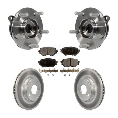 Front Hub Bearing Assembly With Coated Disc Brake Rotors And Ceramic Pads Kit For Mazda 3 Sport Vehicles Manufactured In Mexico 2.5L KBB-104724 by Transit Auto