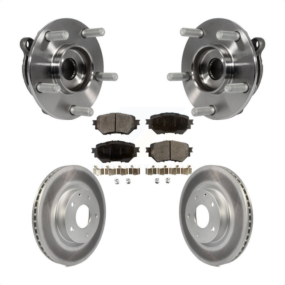 Front Hub Bearing Assembly With Coated Disc Brake Rotors And Ceramic Pads Kit For Mazda 3 Sport Vehicles Manufactured In Mexico 2.5L KBB-104724 by Transit Auto