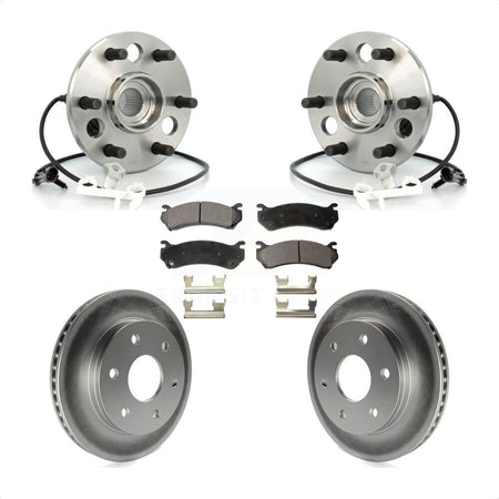 Front Hub Bearing Assembly With Coated Disc Brake Rotors And Ceramic Pads Kit For 2000 Chevrolet Tahoe Z71 with 4WD Rear Brakes KBB-104758 by Transit Auto