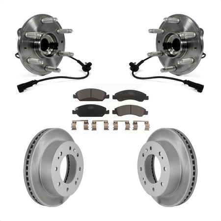 Front Hub Bearing Assembly With Coated Disc Brake Rotors And Ceramic Pads Kit For Chevrolet Suburban 4WD KBB-104880 by Transit Auto