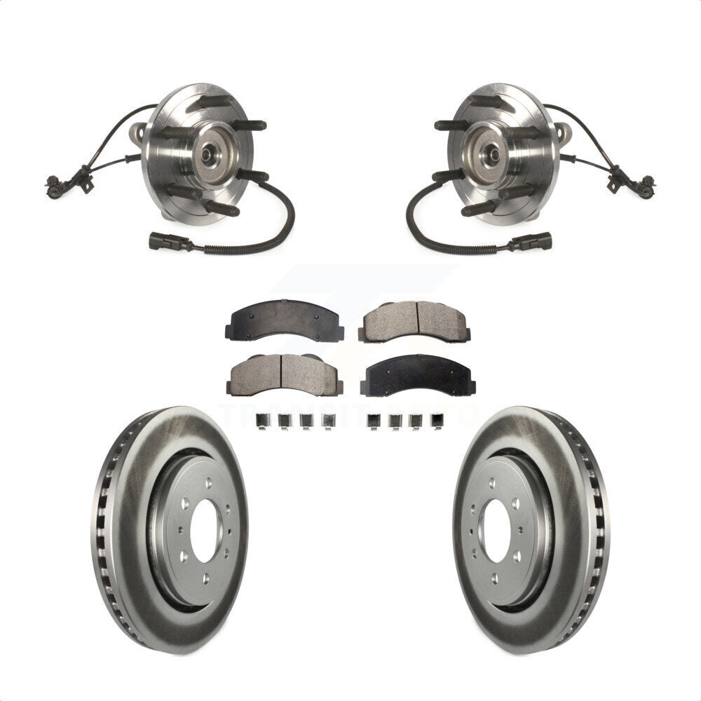 Front Hub Bearing Assembly With Coated Disc Brake Rotors And Ceramic Pads Kit For Ford F-150 Expedition Lincoln Navigator KBB-104882 by Transit Auto