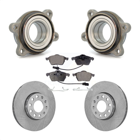 Front Hub Bearing Assembly With Disc Brake Rotors And Semi-Metallic Pads Kit For Audi A4 Quattro A6 288mm Diameter Rotor KBB-104912 by Transit Auto