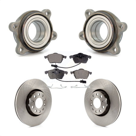 Front Hub Bearing Assembly With Disc Brake Rotors And Semi-Metallic Pads Kit For Audi A4 Quattro A6 S4 S6 KBB-104913 by Transit Auto
