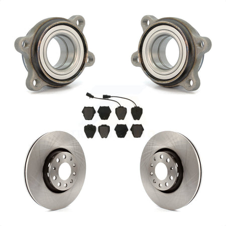 Front Hub Bearing Assembly With Disc Brake Rotors And Semi-Metallic Pads Kit For 2000 Audi A8 Quattro 323mm Diameter Rotor KBB-104914 by Transit Auto