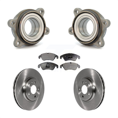 Front Hub Bearing Assembly With Disc Brake Rotors And Semi-Metallic Pads Kit For 2009 Audi A4 Sedan 85mm Pilot Diameter KBB-104917 by Transit Auto