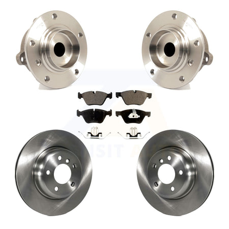 Front Hub Bearing Assembly With Disc Brake Rotors And Semi-Metallic Pads Kit For 2011 BMW 528i Without Performance Brakes 330mm Diameter Rotor KBB-105030 by Transit Auto