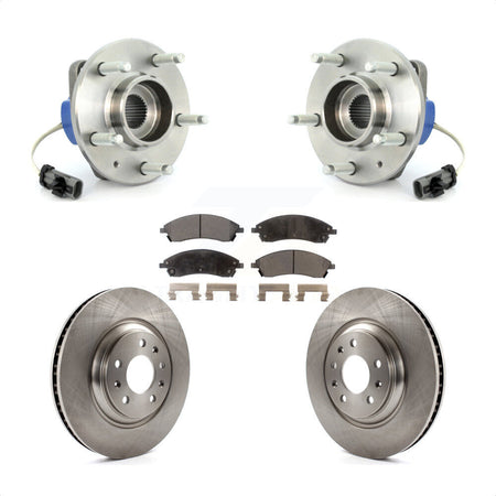 Front Hub Bearing Assembly With Disc Brake Rotors And Semi-Metallic Pads Kit For Cadillac STS AWD KBB-105074 by Transit Auto