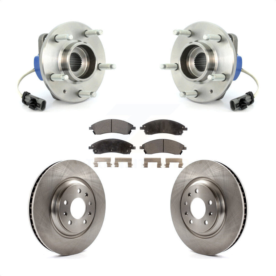 Front Hub Bearing Assembly With Disc Brake Rotors And Semi-Metallic Pads Kit For Cadillac STS AWD KBB-105074 by Transit Auto