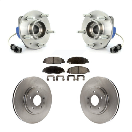 Front Hub Bearing Assembly Brake Rotor Pads Kit For 2009-2010 Cadillac STS AWD With 316mm Diameter Performance Brakes or Base KBB-105075 by Transit Auto