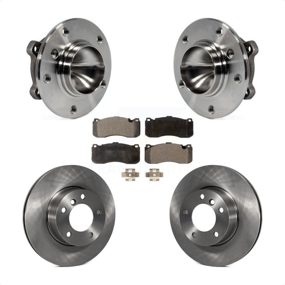 Front Hub Bearing Assembly With Disc Brake Rotors And Semi-Metallic Pads Kit For 2006-2007 BMW 323i 338mm Diameter Rotor KBB-105090 by Transit Auto