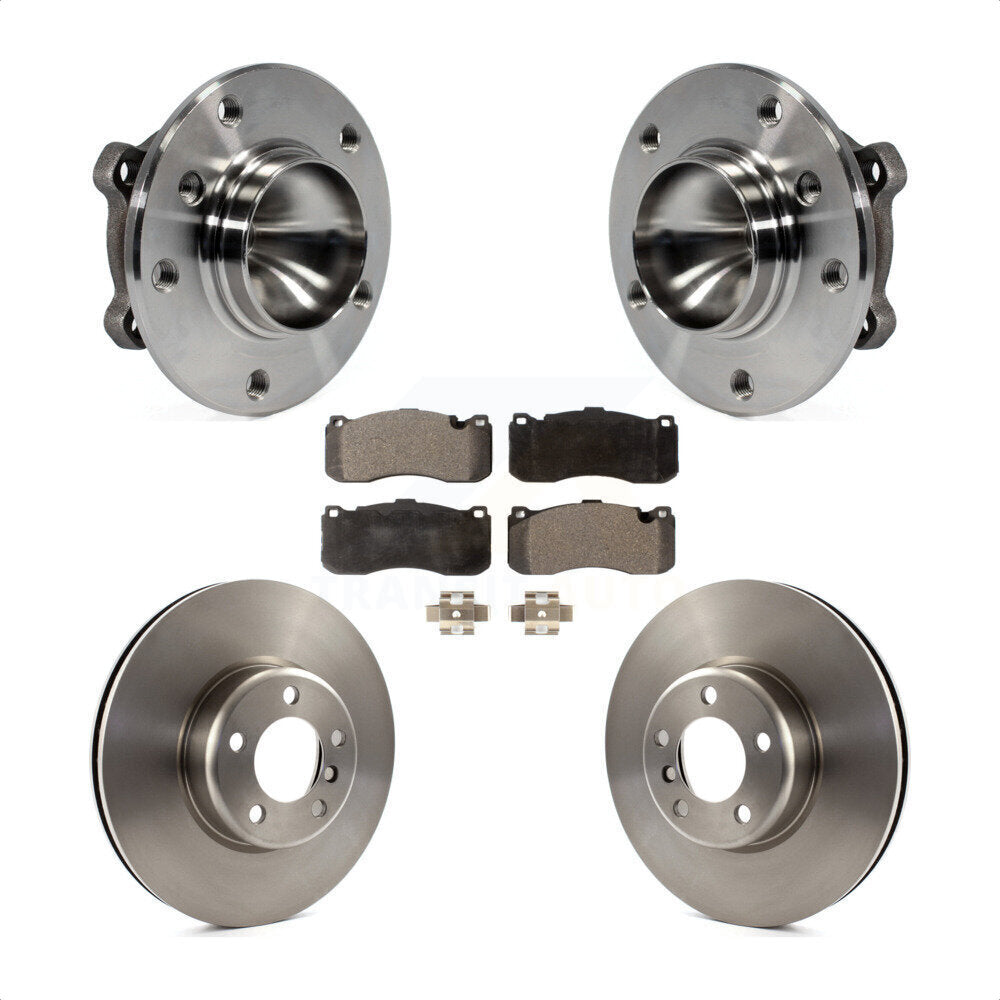 Front Hub Bearing Assembly With Disc Brake Rotors And Semi-Metallic Pads Kit For 2013 BMW 328i 3.0L 340mm Diameter Rotor KBB-105097 by Transit Auto