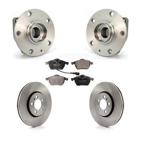 Front Hub Bearing Assembly With Disc Brake Rotors And Semi-Metallic Pads Kit For 2006 Volkswagen Golf 1.8L KBB-105105 by Transit Auto