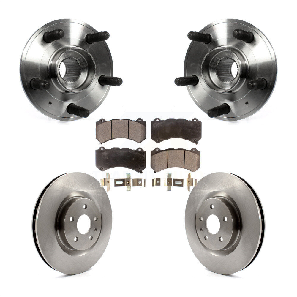 Front Hub Bearing Assembly With Disc Brake Rotors And Semi-Metallic Pads Kit For 2014 Chevrolet Camaro ZL1 KBB-105147 by Transit Auto