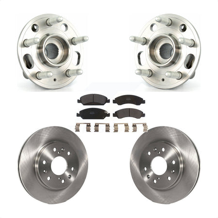 Front Hub Bearing Assembly With Disc Brake Rotors And Semi-Metallic Pads Kit For Cadillac XTS 6 Lug Wheels Heavy Duty Brakes KBB-105159 by Transit Auto