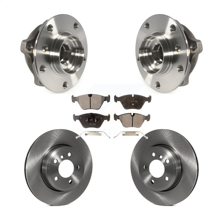 Front Hub Bearing Assembly With Disc Brake Rotors And Semi-Metallic Pads Kit For 2010 BMW X3 KBB-105276 by Transit Auto