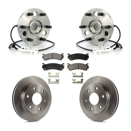 Front Hub Bearing Assembly With Disc Brake Rotors And Semi-Metallic Pads Kit For 2000 Chevrolet Tahoe Z71 with 4WD Rear Brakes KBB-105298 by Transit Auto