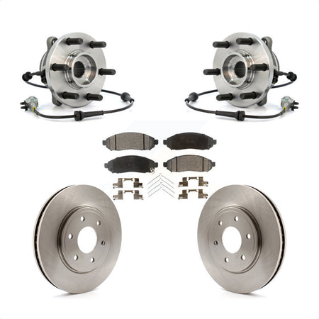 Front Hub Bearing Assembly With Disc Brake Rotors And Semi-Metallic Pads Kit For Nissan Frontier 4WD with 2.5L KBB-105352 by Transit Auto