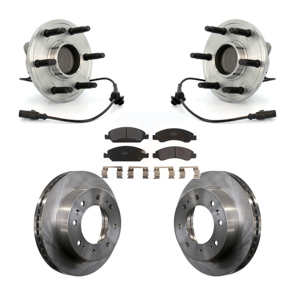 Front Hub Bearing Assembly With Disc Brake Rotors And Semi-Metallic Pads Kit For 2011 Chevrolet Silverado 1500 Hybrid with RWD KBB-105396 by Transit Auto