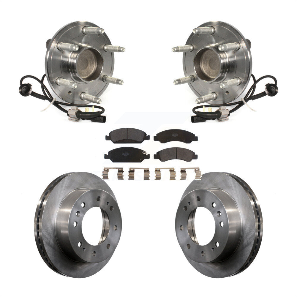 Front Hub Bearing Assembly With Disc Brake Rotors And Semi-Metallic Pads Kit For 2018-2019 Chevrolet Suburban RWD 8 Lug Wheels KBB-105442 by Transit Auto