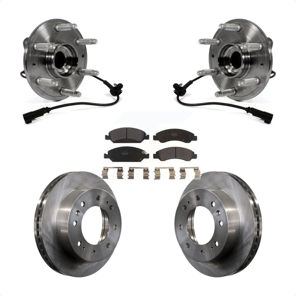 Front Hub Bearing Assembly With Disc Brake Rotors And Semi-Metallic Pads Kit For Chevrolet Suburban 4WD KBB-105444 by Transit Auto